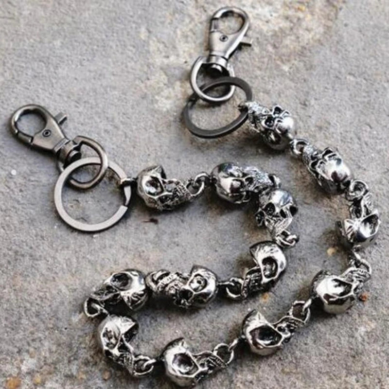 Gothic Punk Heavy Skull Wallet Chain