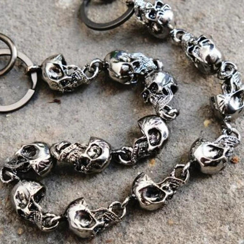 Gothic Punk Heavy Skull Wallet Chain