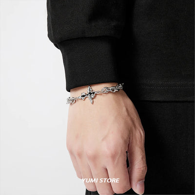 Flame Cross Bracelet Titanium Steel