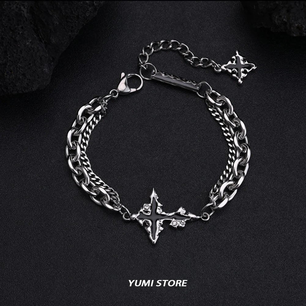 Flame Cross Bracelet Titanium Steel