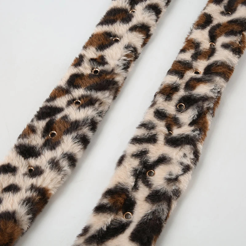 Leopard Print Fur Belt