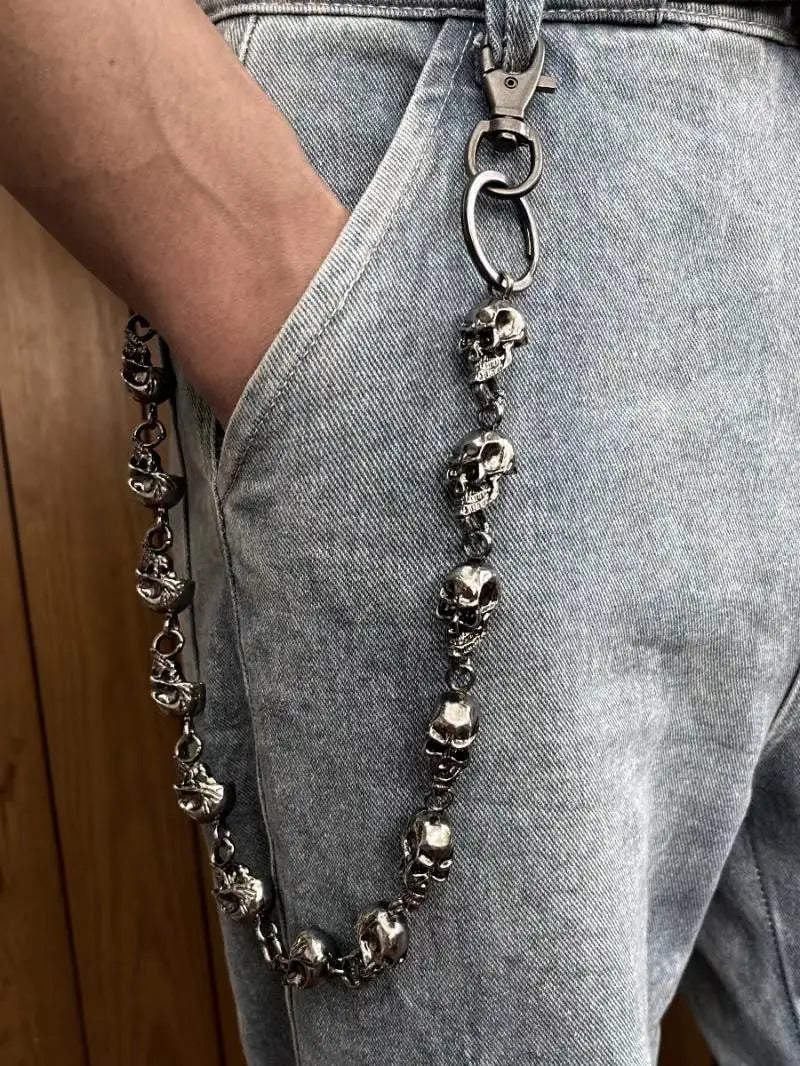 Gothic Punk Heavy Skull Wallet Chain