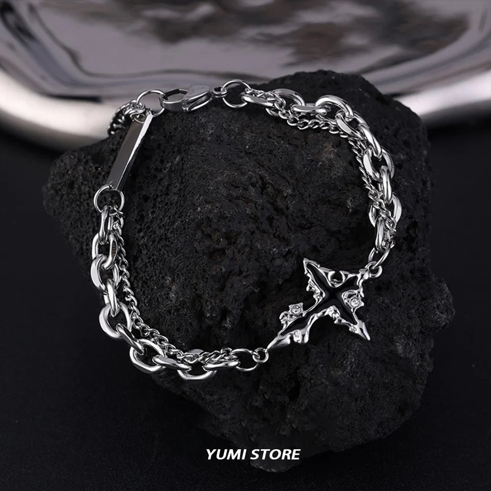Flame Cross Bracelet Titanium Steel