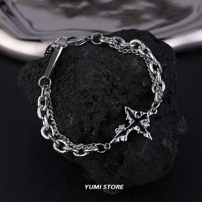 Flame Cross Bracelet Titanium Steel