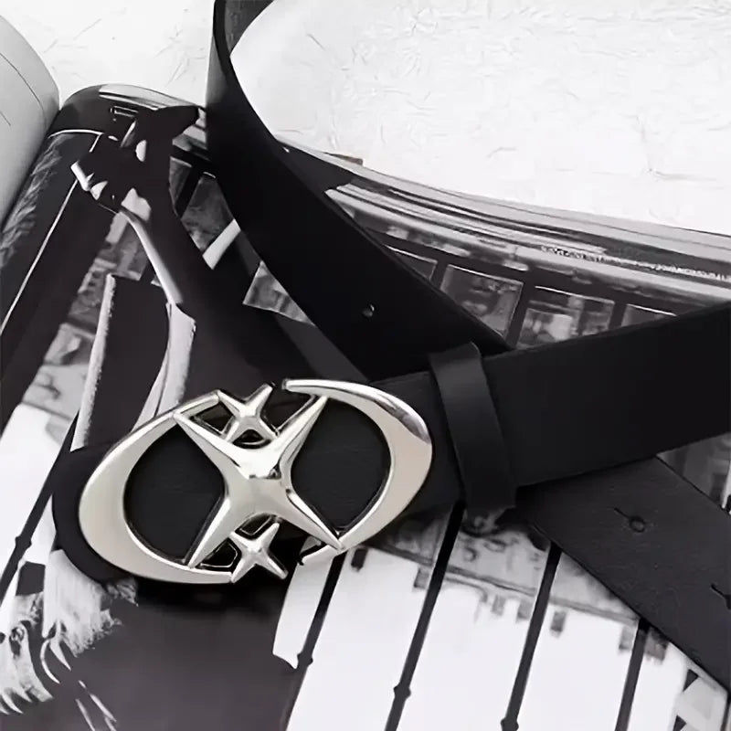 Oval Cross Metal Buckle Belt