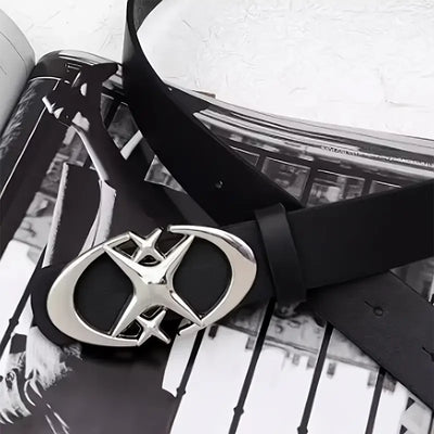 Oval Cross Metal Buckle Belt