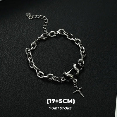 Flame Cross Bracelet Titanium Steel