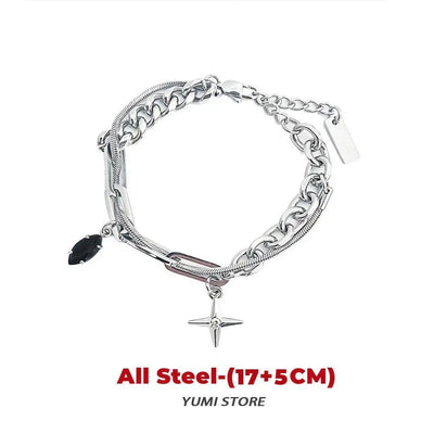 Flame Cross Bracelet Titanium Steel