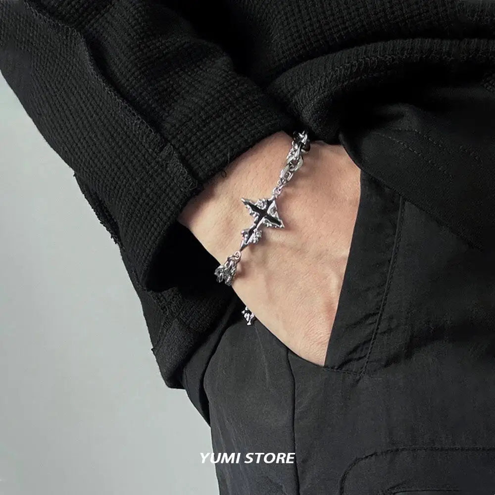 Flame Cross Bracelet Titanium Steel