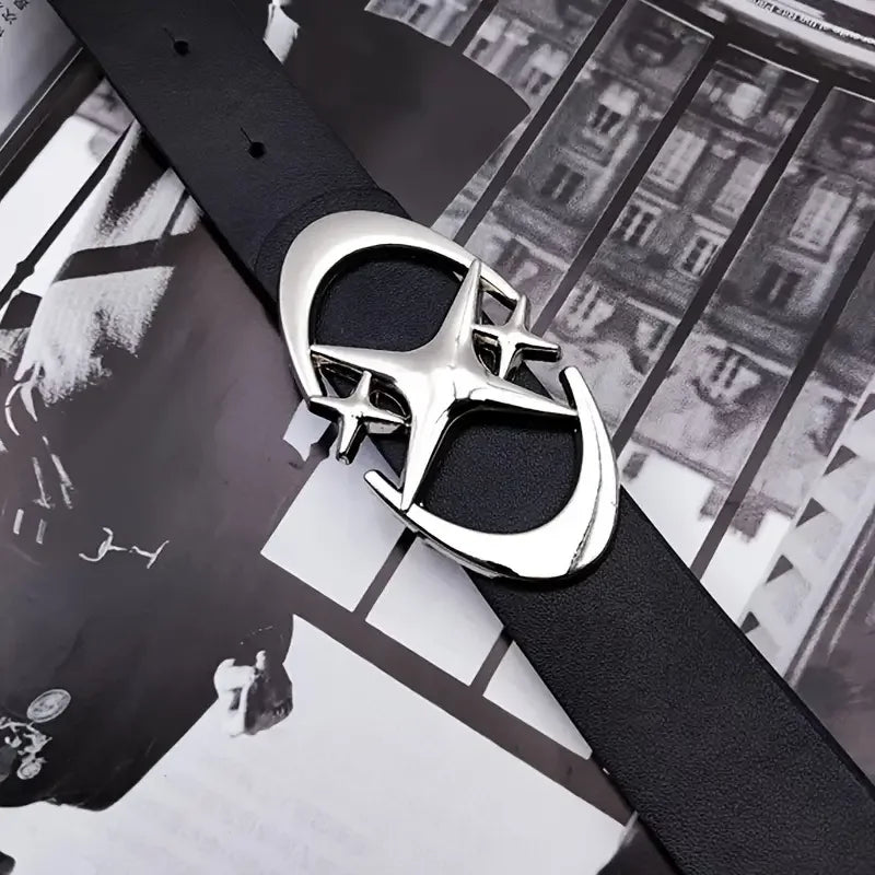 Oval Cross Metal Buckle Belt