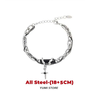 Flame Cross Bracelet Titanium Steel